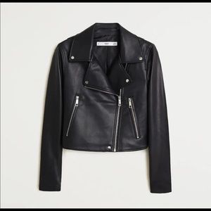 Mango Faux Leather Biker Jacket